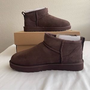 New UGG Classic Ultra Mini Boots Burnt Cedar Women’s Size 8 Dark Brown